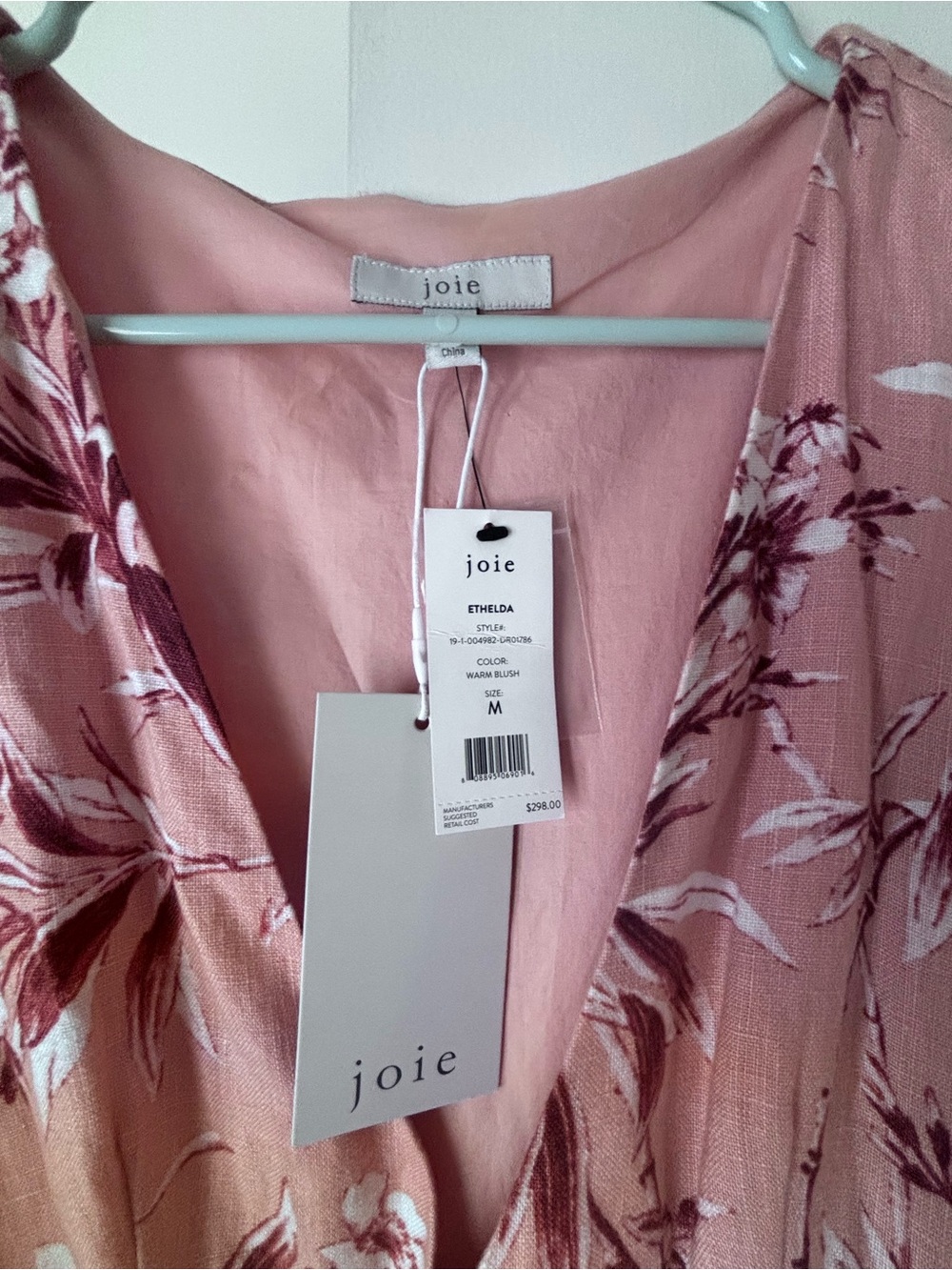 Joie Peach Floral Tie-Waist Sleeveless Midi Dress - Picture 4 of 5